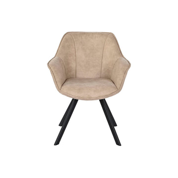 DKD Home Decor Stuhl mit beigem Bezug und schwarzen Beinen - homely Family Shop