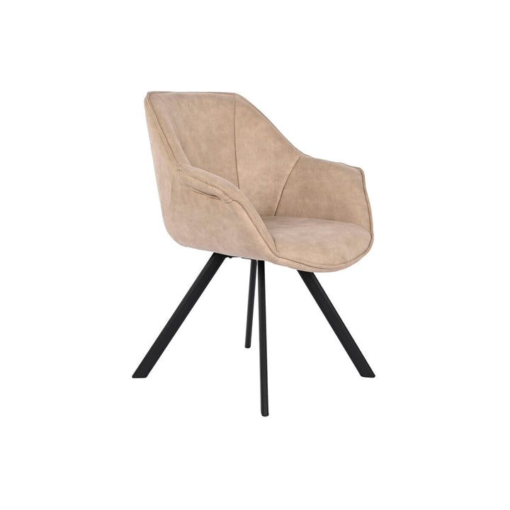 DKD Home Decor Stuhl, Beige Stoff und schwarze Beine - homely Family Shop
