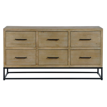 DKD Home Dekor Anrichte aus Holz und Metall mit sechs Schubladen - homely Family Shop