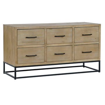 DKD Home Anrichte mit Holz Schubladen und Metall Gestell in Schwarz - homely Family Shop