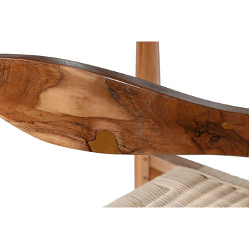 Nahaufnahme des Holzrahmens und des Rattansitzes - DKD Home Decor
