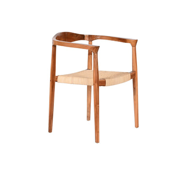 DKD Home Decor Esszimmerstuhl mit Holzrahmen und gewebtem Sitz - homely Family Shop