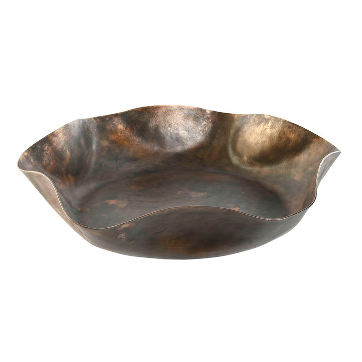 Bronze gold Tischdeko Schale mit Antik-Finish. Elegante Dekoration für Tisch oder Regal.