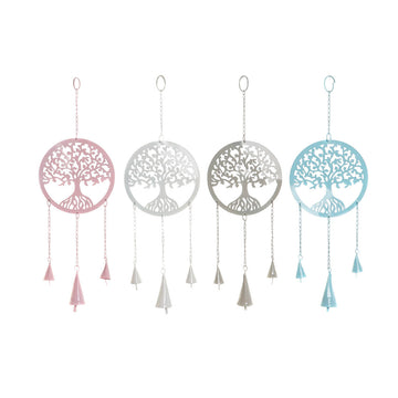 DKD Home Decor Baum Deko zum Aufhängen in Weiß, Beige, Grau und Rosa. Lebensbaum Design.
