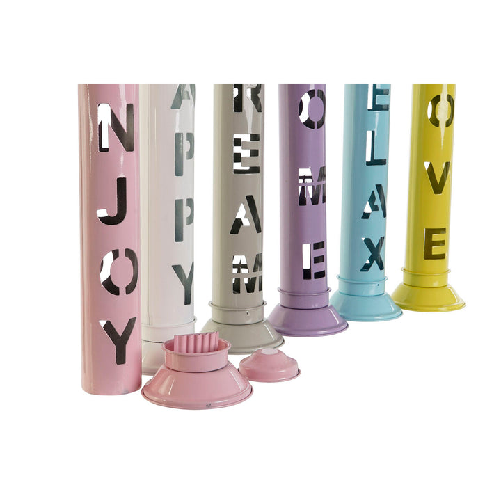 Bunte DKD Home Decor Weihrauch Halter mit ausgeschnittenen Wörtern wie JOY, DREAM und RELAX.