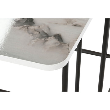 Nahaufnahme Tisch mit Marmormuster und Metallrahmen - homely Family Shop