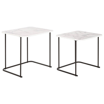DKD Home Decor Tisch Set, weiß Marmorplatte und schwarzen Beinen - homely Family Shop