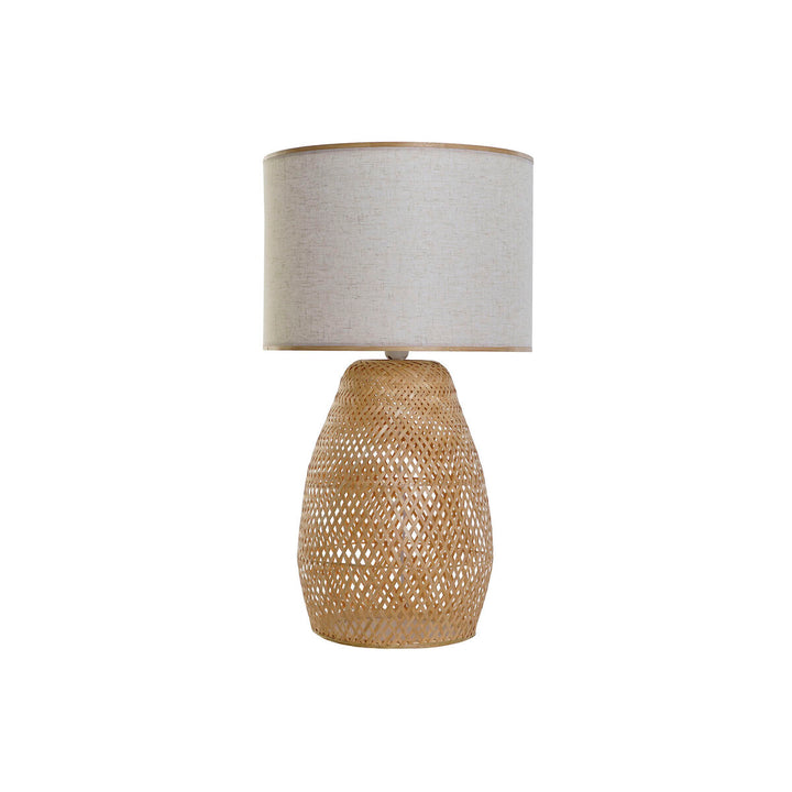 DKD Home Tischlampe mit Bambus Basis und Stoffschirm - homely Family Shop