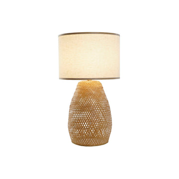 DKD Home Decor Tischlampe mit Bambus Basis und Stoffschirm - homely Family Shop