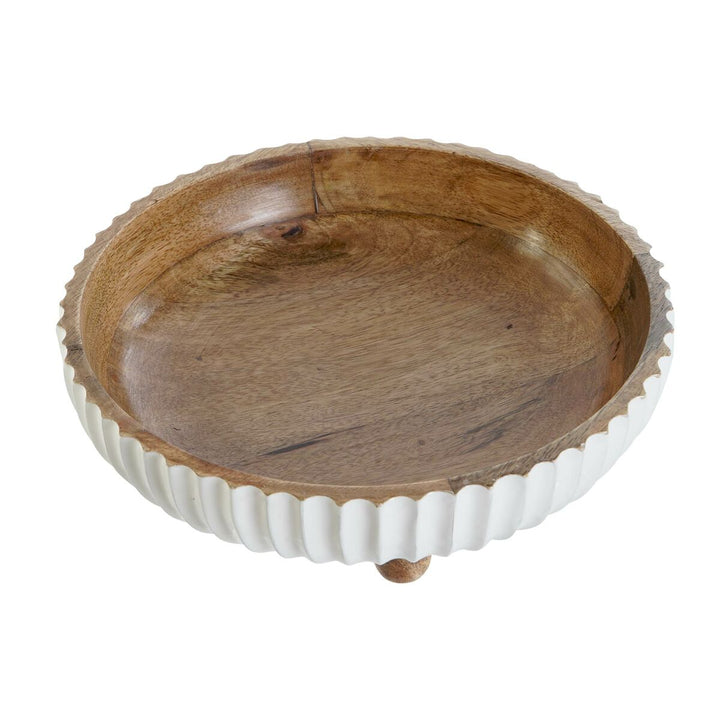 DKD Home Decor Tischdeko Schale, weiß-braun, 25x25x9cm - homely Family Shop