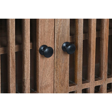 Detailaufnahme: Kristall Anrichte aus Mango-Holz mit Griffen - homely Family Shop