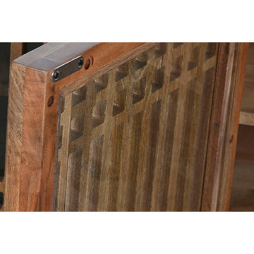 Detailansicht: DKD Anrichte aus Mango-Holz mit Kristallmuster - homely Family Shop