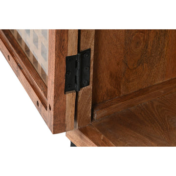 Nahaufnahme Anrichte aus Mango-Holz mit Glas von DKD Home Decor - homely Family Shop