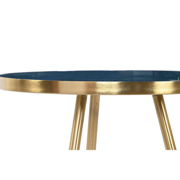 Detailansicht: Blauer Tisch mit goldenen Beinen - homely Family Shop