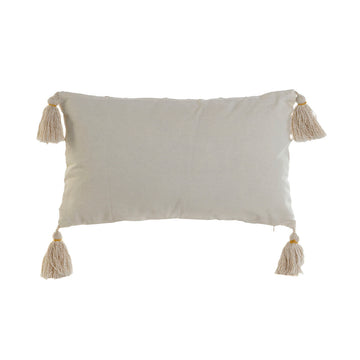 Beige ESPRIT Home Kissen mit Quasten an jeder Ecke, 50 x 15 x 30 cm.