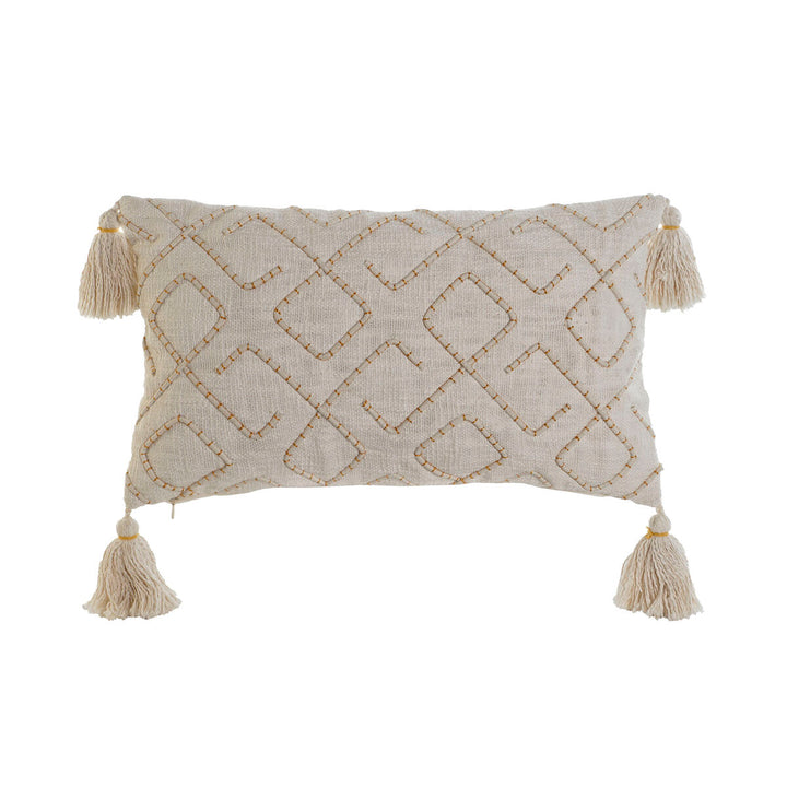 Dekoratives Home ESPRIT Kissen mit geometrischem Muster und Quasten.