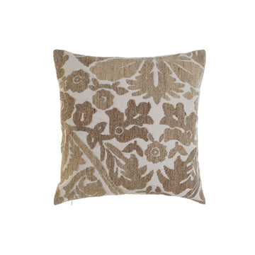 Braun-beiges Esprit Home Kissen mit floralem Muster, 45x45 cm. Dekokissen für Wohnambiente.