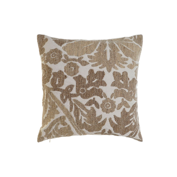 Braun-beiges Esprit Home Kissen mit floralem Muster, 45x45 cm. Dekokissen für Wohnambiente.