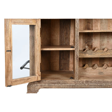 Braunes Barmöbel mit Weinregal und Spiegeltür - homely Family Shop
