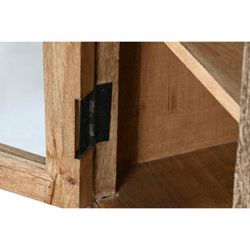 Detailaufnahme: Braun-schwarzes Barmöbel mit Holzakzenten - homely Family Shop