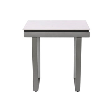 Grauer Metall Beistelltisch mit quadratischer Platte - homely Family Shop