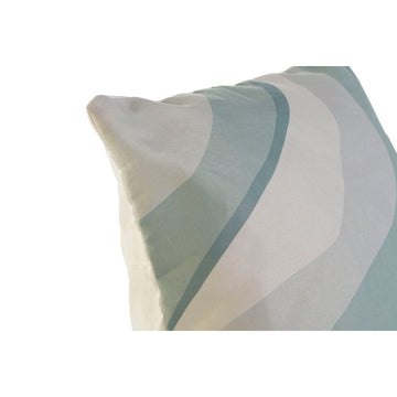 Nahaufnahme: blaues Esprit Kissen mit Wellenmuster, Teil eines 2er Sets.