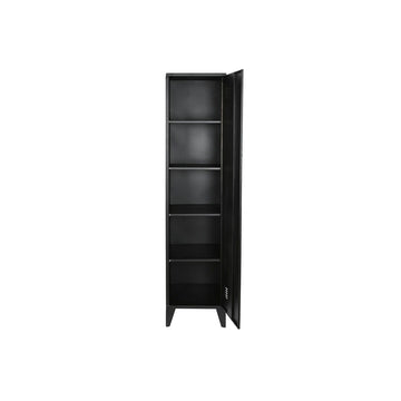 Schwarzes Metall Regal mit Tür und Fachböden - homely Family Shop