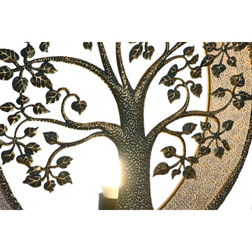 Goldene Baum Wandleuchte mit Blättern aus Metall - homely Family Shop