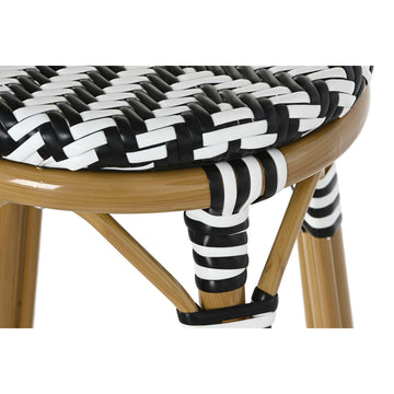 Detailaufnahme Hocker ESPRIT mit Rattan Sitz und Metall Beinen - homely Family Shop