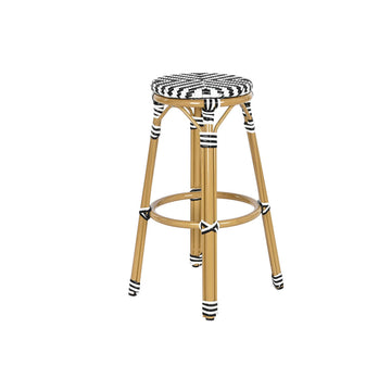 Zweifarbiger ESPRIT Hocker mit Rattan Sitzfläche - homely Family Shop
