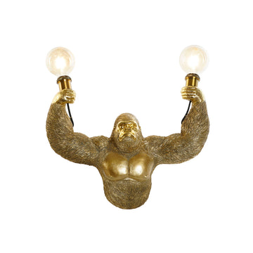 Goldene Gorilla Wandleuchte mit Harz Details und Lampen - homely Family Shop