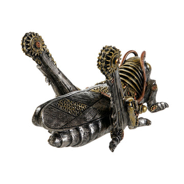 Deko-Figur Home ESPRIT, Steampunk-Grashüpfer Design. Grau mit bunten Akzenten und Zahnrad-Details.