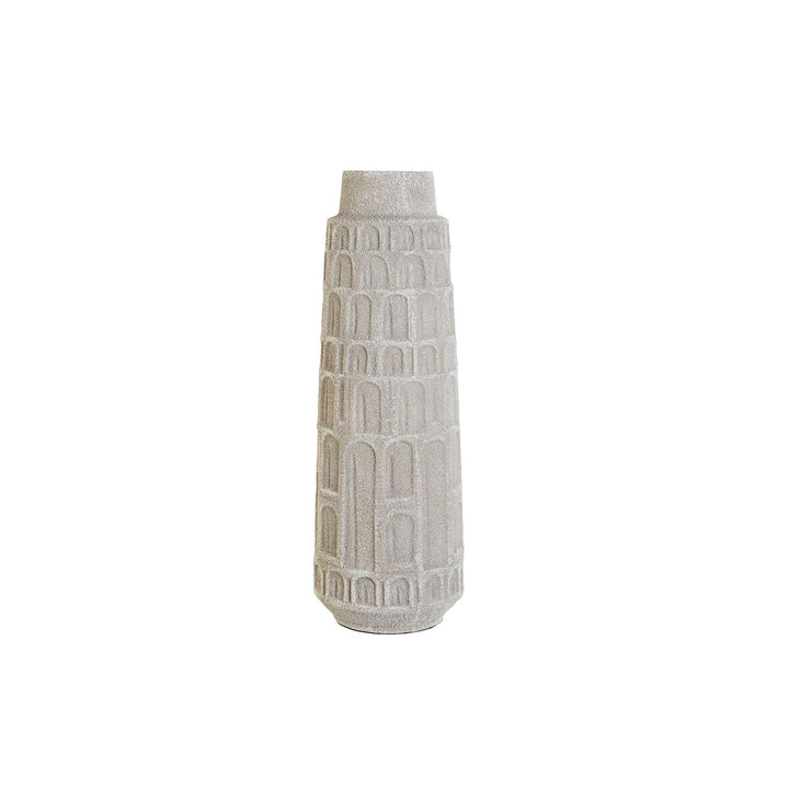 Weiße Esprit Home Vase aus Harz mit dekorativem Muster, 18x18x52 cm.