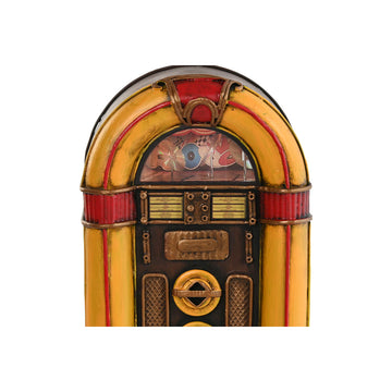 Vintage Deko-Figur im Jukebox-Design, gelb und braun. Home Accessoire mit Retro-Charme.