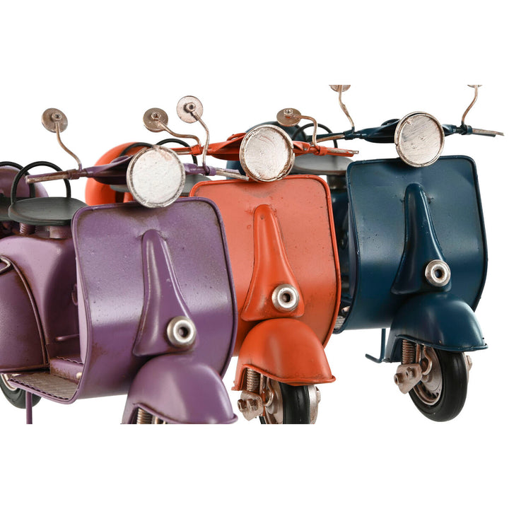 Deko Motorrad Figur in Lila, Orange und Blau. Retro Design mit feinen Details.