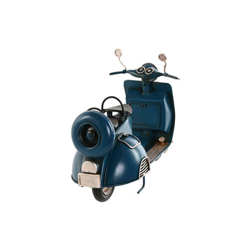Blaue Deko-Figur Motorrad von ESPRIT Home mit Spiegeln und Reserverad.