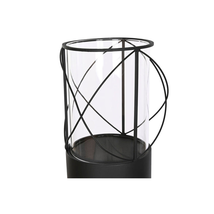 Schwarzer Metall Kristall Kerzenhalter von ESPRIT Home. Elegantes Design mit geometrischen Linien.