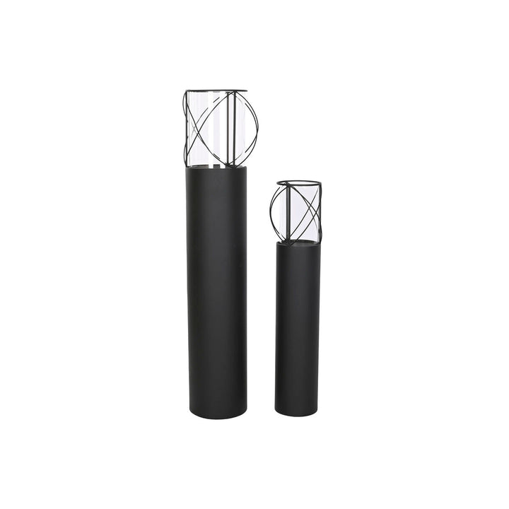 Schwarzes ESPRIT Kerzenschalen Set aus Metall und Kristallglas. Elegante Dekoration.