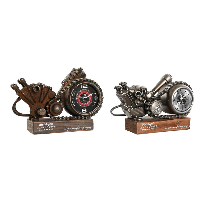 Bordur Home ESPRIT Uhren im Vintage Motorrad Design aus buntem Metall.