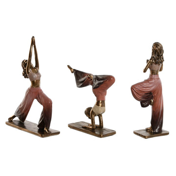 Deko-Figur Home: Yoga-Skulpturen im Scandi-Stil, rosa und goldfarben.