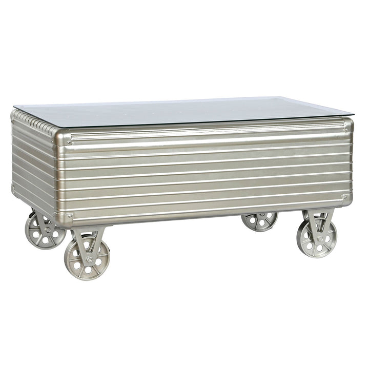 Metall Tischdeko mit Kristallplatte und Rollen - homely Family Shop