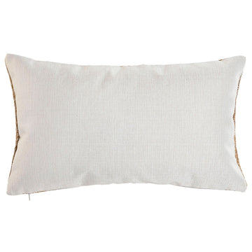 Weißes Esprit Home Kissen mit natürlichem Webrahmen, 50x30 cm. Dekokissen.