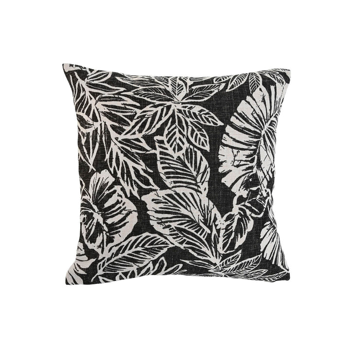 Esprit Kissen mit Blätterdruck in Schwarz und Weiß, 45x45 cm.