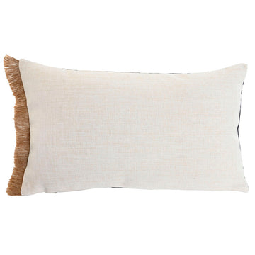 Beige Kissen von Esprit Home mit Fransen. Tropical Palme Kissen.