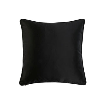 Schwarzes Home ESPRIT Kissen mit goldenen Akzenten, quadratisch.