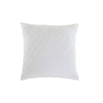 Weißes ESPRIT Home Kissen, 45x45 cm, mit dezentem Zickzack-Muster.