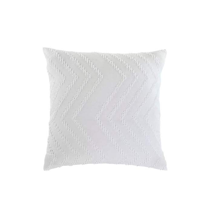 Weißes ESPRIT Home Kissen, 45x45 cm, mit dezentem Zickzack-Muster.
