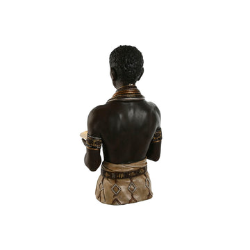 Dunkelbraune Deko-Figur Mann mit goldenen Akzenten auf Hals, Armen und Taille.