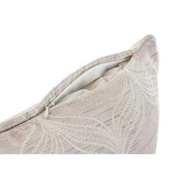 Beige Esprit Home Kissen mit Reißverschluss und Blattmuster.