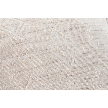 Nahaufnahme: Beige ESPRIT Kissen mit geometrischem Muster und Textur.